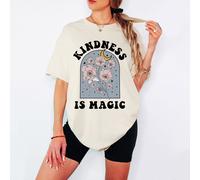 T-shirt da donna Kindness Is Magic Inspirational maglietta retrò floreale...