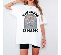 T-shirt da donna Kindness Is Magic Inspirational maglietta retrò floreale...