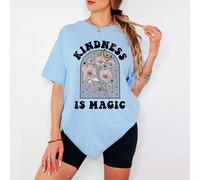 T-shirt da donna Kindness Is Magic Inspirational maglietta retrò floreale...