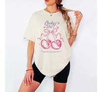 T-shirt da donna Lucky Me Cherries Positive Affermation grafica ispiratrice
