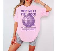 T-shirt da donna Meet Me At The Disco Party Night retrò ballo da discoteca