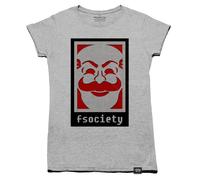T-Shirt Da Donna Mr Robot FSOCITY Con Logo Hacker Evil Corp TV Series Di Eliot