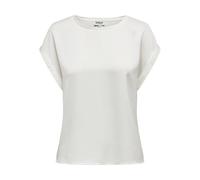 ONLY Onllieke S/S Satin Mix Top Wvn Noos Camicia a Maniche Corte, Bianco, S Donna