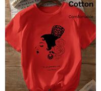 T-shirt da donna primavera/estate con stampa flamenco a pois, maniche corte, 100% cotone, morbida e confortevole, con stampa di slogan spagnolo in stile streetwear Y2K, perfetta per un look estivo cas