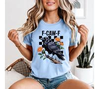 T-shirt da donna Raven F-Caw-F Ravens And Crows Animals design floreale a... -a