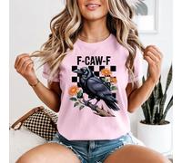 T-shirt da donna Raven F-Caw-F Ravens And Crows Animals design floreale a... -a