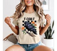 T-shirt da donna Raven F-Caw-F Ravens And Crows Animals design floreale a... -a