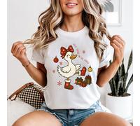 T-shirt da donna Silly Goose On The Loose Christmas Holidays divertente per...