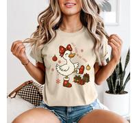 T-shirt da donna Silly Goose On The Loose Christmas Holidays divertente per...