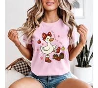 T-shirt da donna Silly Goose On The Loose Christmas Holidays divertente per...