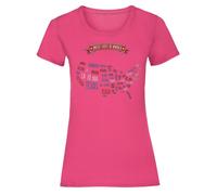 T-shirt da donna Stati Uniti d'America Mappa degli Stati Uniti Geografia di...