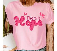 T-shirt da donna There Is Hope Breast Cancer Awareness Pink Ribbon ottobre...