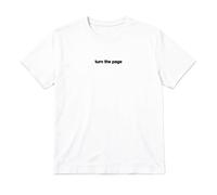 T-shirt da donna Turn the Page Baby bianca in cotone ritagliato Britpop UK...