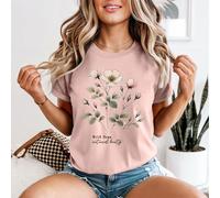 T-shirt da donna Wild Rose Untamed Beauty fiori botanici floreali