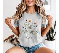 T-shirt da donna Wild Rose Untamed Beauty fiori botanici floreali