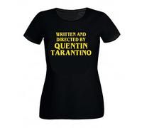 T-Shirt da Donna Written And Directed by (Quentin Tarantino Tshirt Maglia Pulp Fiction) Maglietta Ragazza Femminile (S Donna, Bianco)