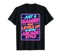 T-Shirt da Gioco Solo Un Giocatore Che Aumenta di Livello in Stile Arcade retrò Anni '80 Maglietta