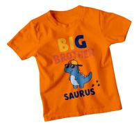 T-shirt da ragazzo Big Brother Saurus Dinosaur Animals Cool Kids Tee