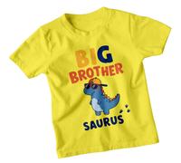 T-shirt da ragazzo Big Brother Saurus Dinosaur Animals Cool Kids Tee