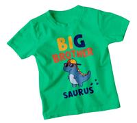 T-shirt da ragazzo Big Brother Saurus Dinosaur Animals Cool Kids Tee