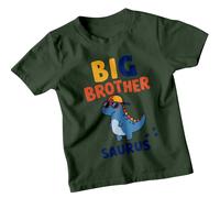 T-shirt da ragazzo Big Brother Saurus Dinosaur Animals Cool Kids Tee
