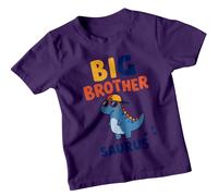 T-shirt da ragazzo Big Brother Saurus Dinosaur Animals Cool Kids Tee