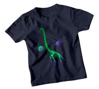 T-shirt da ragazzo Dinosaur Skeleton Space maglietta da bambino Cool Dino...