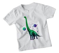 T-shirt da ragazzo Dinosaur Skeleton Space maglietta da bambino Cool Dino...