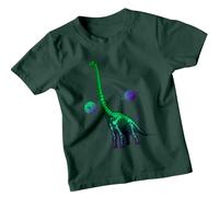 T-shirt da ragazzo Dinosaur Skeleton Space maglietta da bambino Cool Dino...