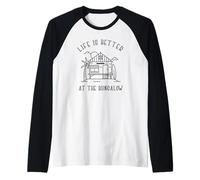 T-Shirt da Surf Estiva Life Is Better At The Bungalow Vacation Maglia con Maniche Raglan