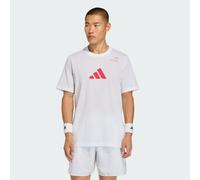 adidas Homme Tennis Category Graphic T-Shirt, White/Pure Ruby, L