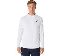T-shirt da tennis da uomo Asics Match Long Sleeve 1/2 Zip - brilliant white - Bianco (S)