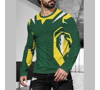 T-shirt da uomo a maniche lunghe con stampa 3D casual | Grafica 3D vivace, design a maniche lunghe, stile street style, abbigliamento casual, scollo rotondo comfort