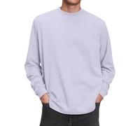 T-shirt da uomo a maniche lunghe in cotone - T-shirt da uomo nero con girocollo, in lino, slim fit, t-shirt estiva nera basic tinta unita, t-shirt in cotone per il tempo libero, camicia in lino, polo