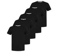 T-shirt da uomo a tinta unita, confezione da 5 magliette a maniche corte, girocollo, in cotone, per ragazzi, corsa, palestra, sport, abbigliamento da lavoro e allenamento, non si stirano, L