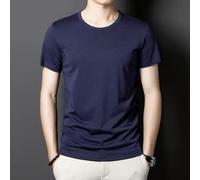 T-shirt da uomo alla moda a maniche corte con scollo rotondo slim fit per abbigliamento casual primavera ed estate (M blu)