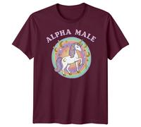 T-shirt da uomo Alpha Male Unicorn Fantasy Magic Rainbow Tee