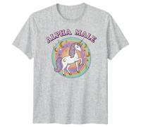 T-shirt da uomo Alpha Male Unicorn Fantasy Magic Rainbow Tee