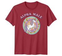 T-shirt da uomo Alpha Male Unicorn Fantasy Magic Rainbow Tee