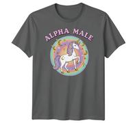 T-shirt da uomo Alpha Male Unicorn Fantasy Magic Rainbow Tee