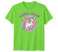T-shirt da uomo Alpha Male Unicorn Fantasy Magic Rainbow Tee