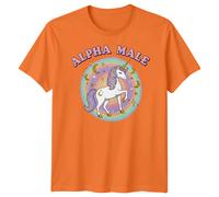 T-shirt da uomo Alpha Male Unicorn Fantasy Magic Rainbow Tee