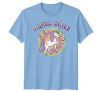 T-shirt da uomo Alpha Male Unicorn Fantasy Magic Rainbow Tee