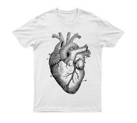 T-shirt da uomo Anatomia di un cuore Scienza medica Biologia organi del...