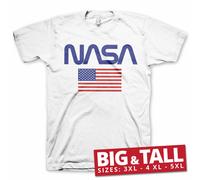T-Shirt Da Uomo BIG & TALL 3XL, 4XL, 5XL Con Licenza Ufficiale NASA - Old Glory