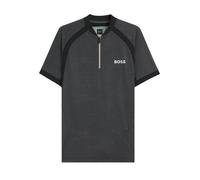 BOSS Polo slim fit in jersey mesh con colletto con zip - Style PL_TOC Matchball, 50549498 Grigio scuro M