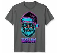 T-shirt da uomo Bruh Santa Neon Christmas Holidays maglietta grafica da donna