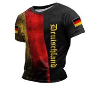 T-shirt da uomo casual e confortevole maglietta da uomo con scollo rotondo e maniche corte nello stile del carro armato tedesco di tigre della seconda guerra mondiale, Nero , L