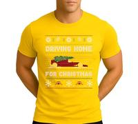 T-shirt da uomo Chris Rea - Driving Home for Christmas Ferrari | Ugly Christmas Christmas Christmas, giallo., M