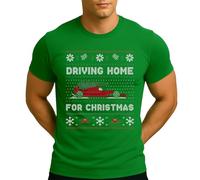 T-shirt da uomo Chris Rea - Driving Home for Christmas Ferrari | Ugly Christmas Christmas Christmas, verde, M